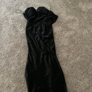 Black satin Vici dress